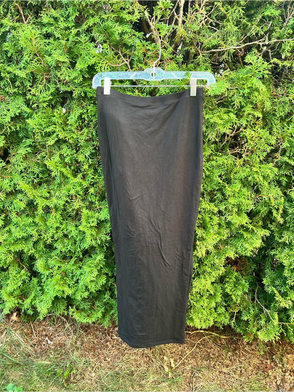naked wardrobe Black Pencil Midi Skirt